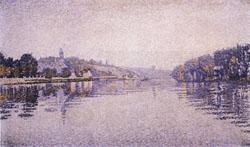Paul Signac River's Edge The Seine at Herblay oil painting picture
